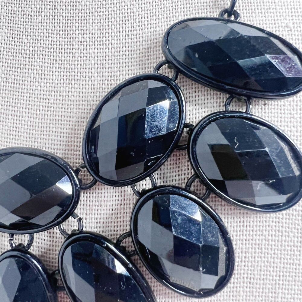 Black Rhinestone Statement Necklace - image 8